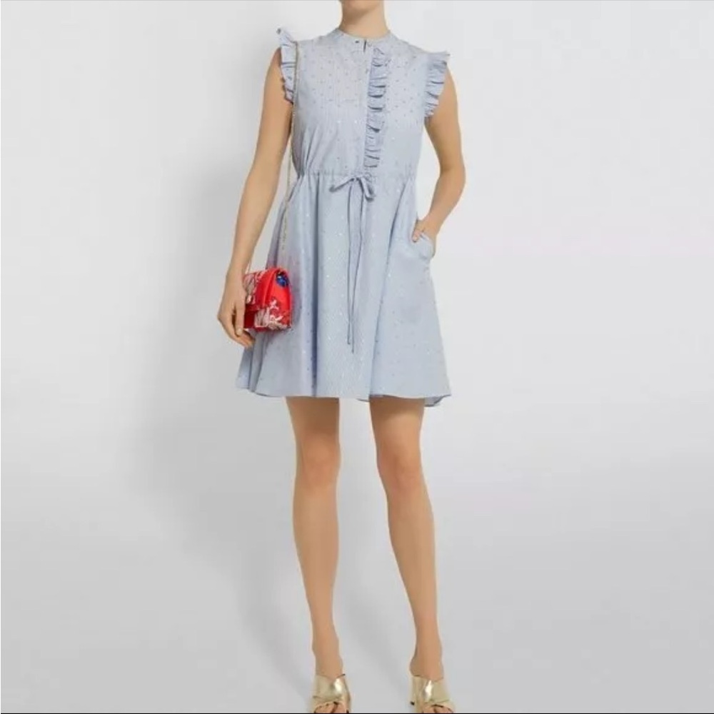 Ted Baker Dress Mini Fit & Flare Ruffle Size 2-4 in US sizing